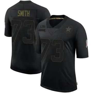 Men's Nike Dallas Cowboys Tyler Smith Black 2020 Salute To Service Jersey - Limited