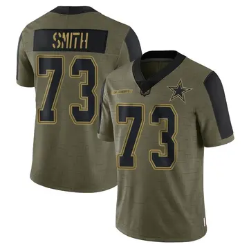Men's Nike Dallas Cowboys Tyler Smith Olive 2021 Salute To Service Jersey - Limited