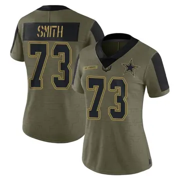 Women's Nike Dallas Cowboys Tyler Smith Olive 2021 Salute To Service Jersey - Limited